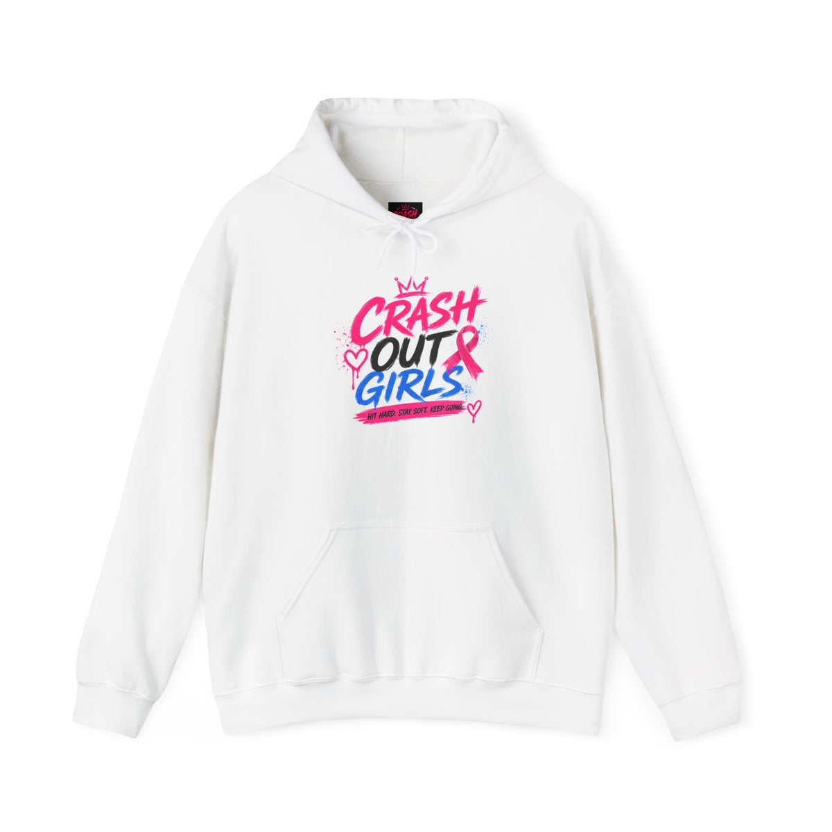 Breast Cancer Awareness Hoodie – "Crash Out Girls" Pink Ribbon Design