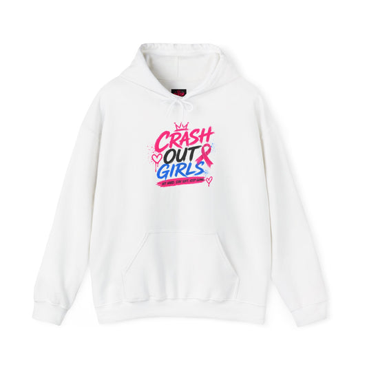 Breast Cancer Awareness Hoodie – "Crash Out Girls" Pink Ribbon Design