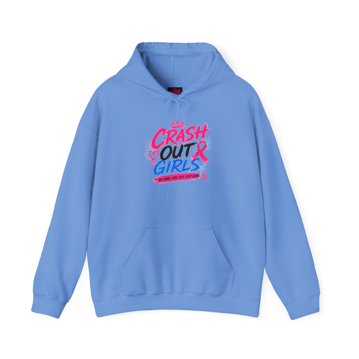 Breast Cancer Awareness Hoodie – "Crash Out Girls" Pink Ribbon Design