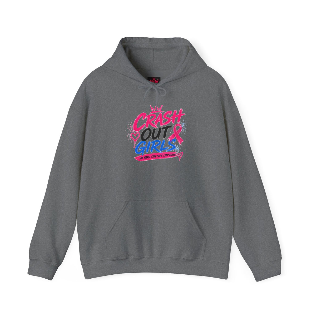Breast Cancer Awareness Hoodie – "Crash Out Girls" Pink Ribbon Design