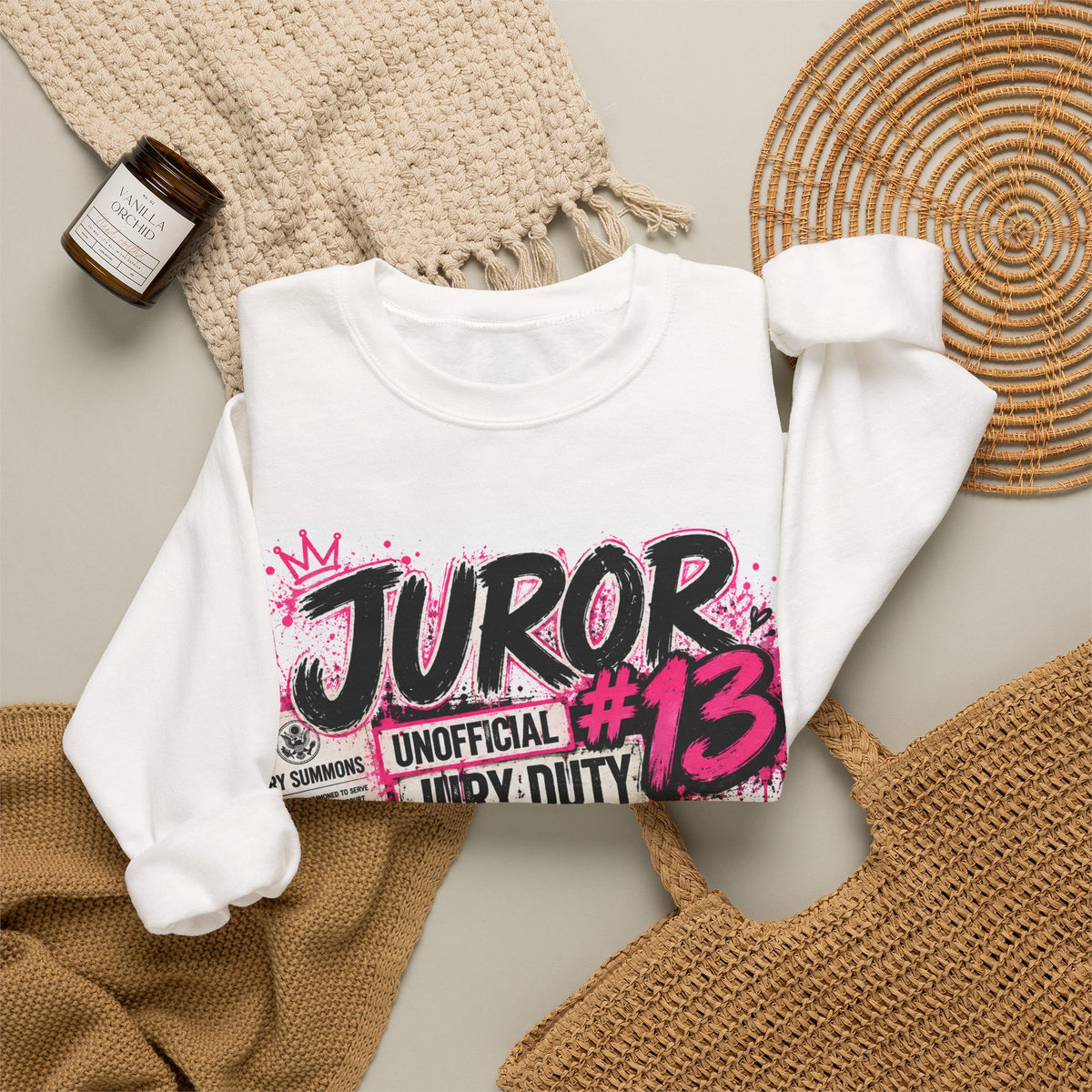Juror Crewneck Sweatshirt — "Juror #13" Jury Duty Graphic Pullover