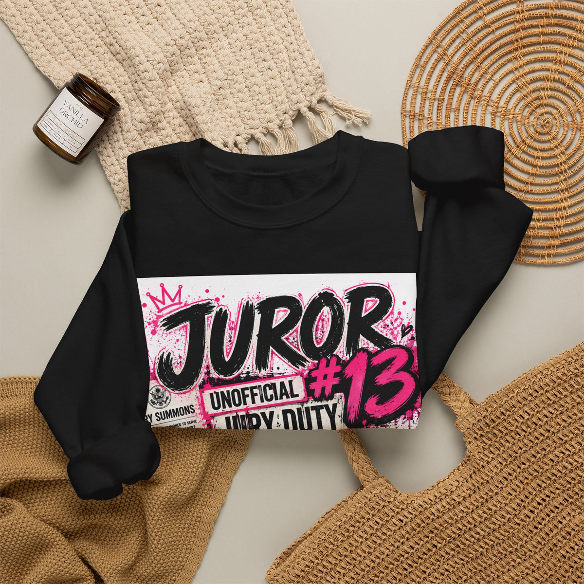 Juror Crewneck Sweatshirt — "Juror #13" Jury Duty Graphic Pullover