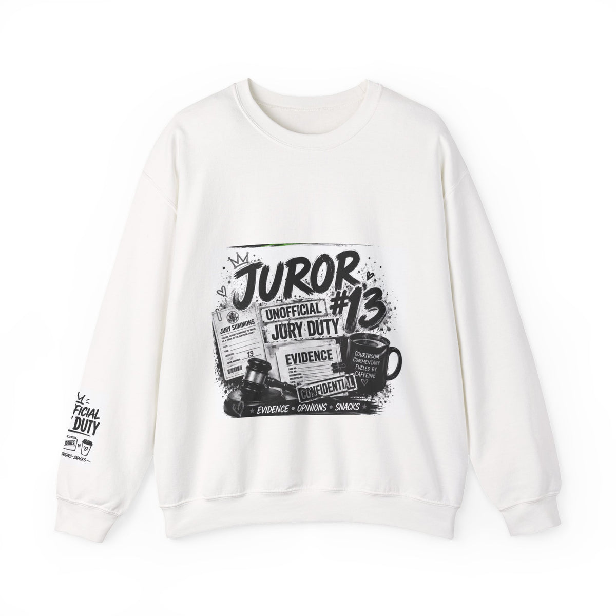Juror Crewneck Sweatshirt — "Juror #13" Jury Duty Graphic Pullover