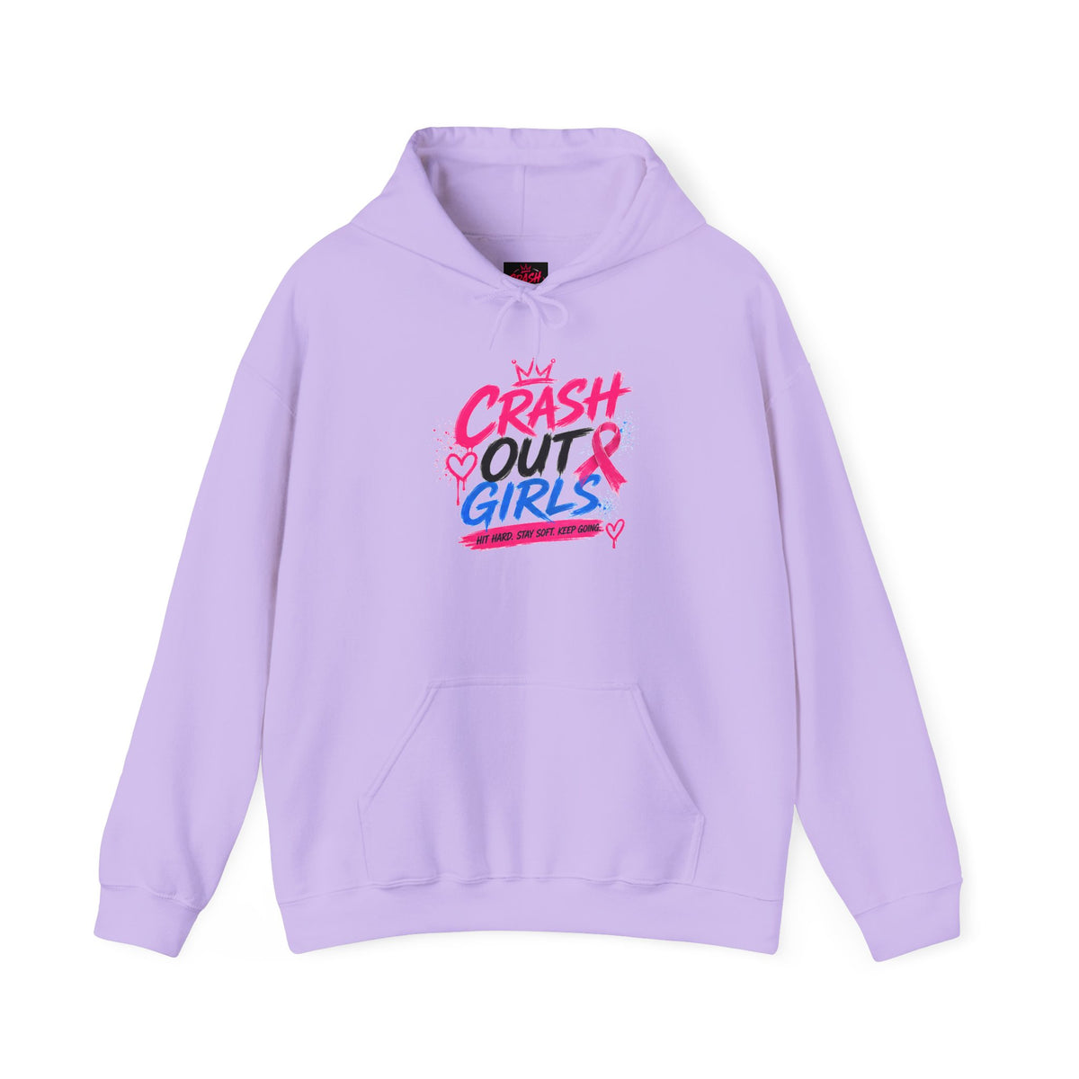 Breast Cancer Awareness Hoodie – "Crash Out Girls" Pink Ribbon Design