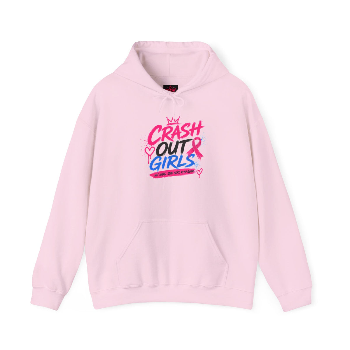 Breast Cancer Awareness Hoodie – "Crash Out Girls" Pink Ribbon Design